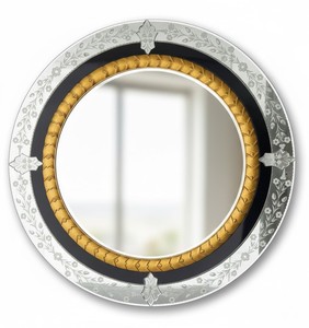 Venetian <b>Mirror</b> Round Size full Circle Wall <b>Mirror</b> Etched Floral Beveled Frame Antique <b>Silver</b> Full Length Decorative Luxury Hand - Product Image 6