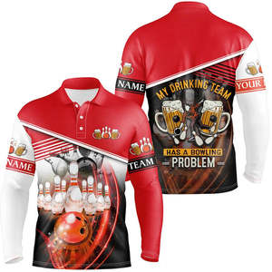 เสื้อโปโลชายพิมพ์ลายแบบ Dye Sublimation ผ้าโพลีเอสเตอร์ผสมสแปนเด็กซ์ 100% แห้งเร็ว - Product Image 2