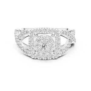 แหวนหมั้นเพชรทรงกลมทองคำ 14K สีเหลืองสำหรับผู้หญิง |   เพชรที่เพิ่งเพาะเลี้ยง - Product Image 5