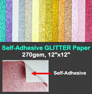 Autocollant à paillettes auto-adhésif 12x12 pouces 270gsm papier cartonné Scrapbook décoratif pour projet d'artisanat bricolage préfet pour machine découpée à l'emporte-pièce - Product Image 1