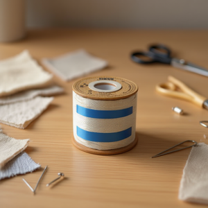 Cinta de algodón Ilan de 1.5 cm x 12 m con diseño de espiga para manualidades y costura - Product Image 2