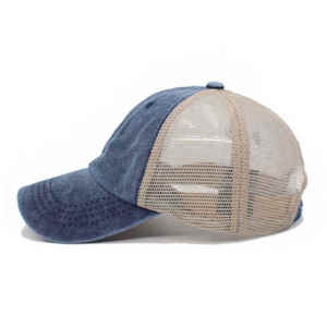 Gorra Trucker Azul de Algodón y Poliéster con Malla Ajustable de 6 Paneles, Unisex, Casual, para Primavera/Verano - Product Image 4