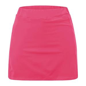 Women's Pink Asymmetrical Sport <b>Skirt</b> <b>With</b> Built-In Shorts <b>Elastic</b> <b>Waist</b> Breathable Polyester Mini Length Summer Wear - Product Image 2