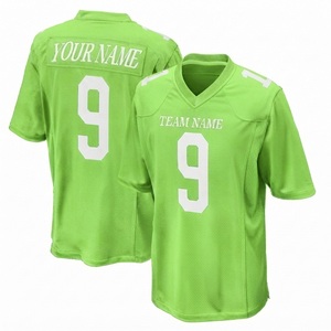 เสื้อฟุตบอลอเมริกันสีเขียวมิ้นท์พิมพ์ลายแบบซับลิเมชั่น พร้อมชื่อผู้เล่นตามสั่ง ระบายอากาศได้ดี ผลิตจากโพลีเอสเตอร์ 100% แขนสั้น ไซส์พลัส สำหรับทุกเพศ - Product Image 1