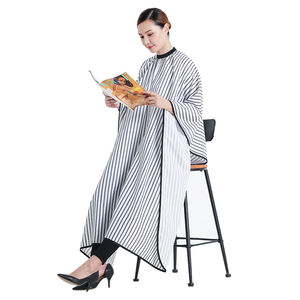 Private Label Water Resistant Barbershop <strong>Salo</strong> <strong>Hairdressing</strong> Capes Custom Barber Cape Gray Striped Barber Cape - Product Image 5