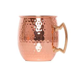 Ensemble de 4 mugs Moscow Mule en cuivre pur 18 oz, fabriqués à la main, en cuivre massif, qualité alimentaire, métal martelé, pour boissons de bar et cocktails - Product Image 5
