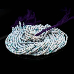 Perles d'opale bleue naturelle facettées en forme de rondelle 5mm 6mm, fil de perles de pierres précieuses opale, 13 pouces, perles d'opale bleue pour la fabrication de bijoux, vente en gros - Product Image 6