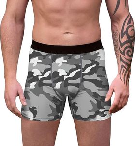 OEM Wholesale 88% Polyester, 12% Spandex Custom Anti-Wrinkle Mid-Rise Boxer Briefs Quick Dry <b>Camouflage</b> Printed Men's Underwear - Product Image 3