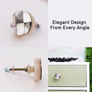 100% Mother-of-pearl Customized FAIZA CRAFT Handmade Round Drawers Pulling <strong>Knobs</strong> for Kitchen Wardrobe Made India Direct Supply - Product Image 6