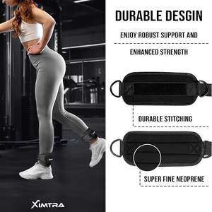 Correa ajustable para tobillo para máquinas de cable y bandas de resistencia, acolchada con neopreno, con anillo en D resistente, personalizable. - Product Image 4