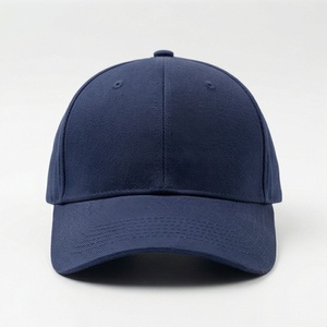 <b>Navy</b> Blue 6-Panel <b>Baseball</b> <b>Cap</b> Unisex Fitted Cotton Twill Casual Hat Solid Color Adult Size 58-60CM - Product Image 1
