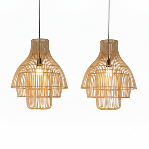 Wholesale Handmade Rattan Lampshade Woven Pendant Light Eco Friendly Boho Hanging Lamp <b>Cover</b> Vietnam Custom Design Home Decor - Product Image 1