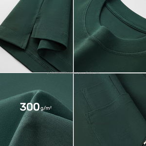 Custom White Oversized Cropped Heavy Weight Cropped Cotton T-<b>Shirt</b> 300 Gsm Double Pocket T <b>Shirts</b> for <b>Men</b> - Product Image 3