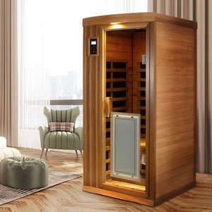 1450W Low EMF 1-Person Far Infrared Red Cedar Deluxe Indoor Sauna Room 8-Heaters - Product Image 4
