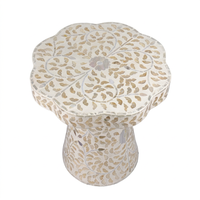 Table basse artisanale en nacre avec motif feuille, vente en gros, personnalisable OEM ODM, DECORYUG