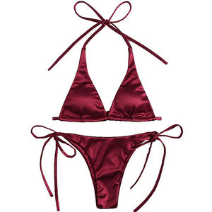 ชุดบิกินี่ลายสัตว์คุณภาพสูงสำหรับผู้หญิง 2 ชิ้น แห้งเร็ว ตกแต่งโลโก้ด้านหน้าแบบกำหนดเอง กางเกงบิกินี่แบบ Thong เหมาะสำหรับงานปาร์ตี้ริมสระน้ำ - Product Image 3