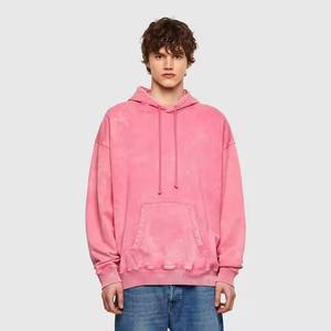 Sweats à capuche pour hommes tendance, surdimensionnés, en molleton 100% coton, écologiques, couleur rose unie, qualité supérieure - Product Image 5