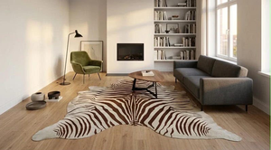 Tapis en cuir de vache véritable à poils, imprimé zèbre et tigre, peau de vache naturelle, tapis en cuir véritable, imprimé animal, décoration de salon, vente en gros - Product Image 5