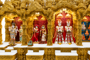 Grand Golden Hindu Temple for Swaminarayan Sanstha <b>Mandir</b> Large Wooden Hindu Temple for USA Community Prayer Hall Exporter Sale - Product Image 3