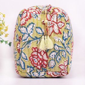 Handmade Eco-Friendly Large Capacity Quilted Unisex Cosmetic <b>Bag</b> Set Portable Cotton <b>Makeup</b> <b>Bag</b> Zipper Closure Fashionable Style - Product Image 4