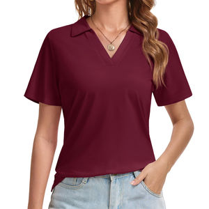 Producto en Oferta, Camiseta Polo de Corte Ajustado, Color Sólido, a la Moda, para Mujer, Precio Económico, Ropa Deportiva para Exteriores, Camisetas Polo para Dama - Product Image 4
