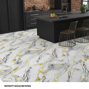 Carreaux de porcelaine brillants format 600x1200, grands carreaux pour sol et mur, pour décoration intérieure - Product Image 1