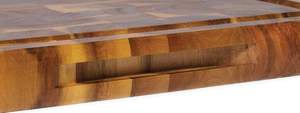 Planche à découper en bois d'acacia à grain transversal, mosaïque, avec rainure pour jus, pour HORECA, restaurant, OEM, sur mesure, Vietnam - Product Image 3