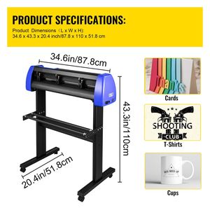 Máquina de Corte de Vinilo de 28 Pulgadas, 20 Cuchillas, Alimentación de Papel Máxima de 720 mm, Soporte de Piso Resistente, Máquina de Troquelado - Product Image 3