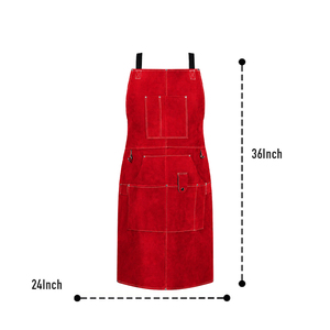 Delantal de trabajo de cuero resistente al fuego, con logotipo y tamaño personalizados, resistente al calor, tipo 2 de protección. - Product Image 4