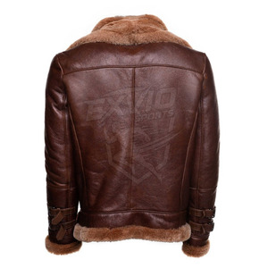 High Quality <b>Shearling</b> Leather <b>Jacket</b> Customized Logo Design Winter <b>Jacket</b> Fashion Clothing <b>Shearling</b> Leather <b>Jacket</b> <b>For</b> <b>Men</b> - Product Image 2