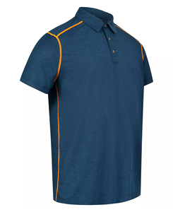 Men's Custom Made Solid Color Short Sleeve Cotton <b>Polo</b> Shirt Casual Breathable Regular Fit Knitted Design <b>Orange</b> Trim Detail - Product Image 3