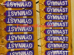 Personalized Gymnast Beaded Wristlet Keychain, Handmade Gymnastics Gift, Custom Sports Key Fob, Team Gift for Gymnast, Seed Bead - Product Image 3