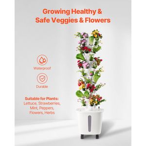 Sistema de Torre Hidropónica Vertical de 10 Niveles y 50 Cápsulas con Bomba de Agua Rodante para Jardines Domésticos - Product Image 5