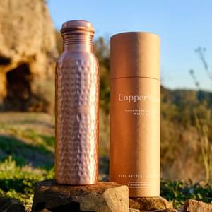 Pure Copper Hammered Modern Luxury <b>Large</b> Capacity <b>Water</b> <b>Bottle</b> - Product Image 2