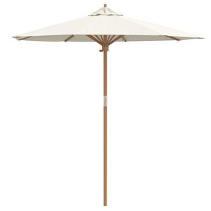 Parasol de jardin en bambou blanc crème 270 x 260 cm avec base - Product Image 2