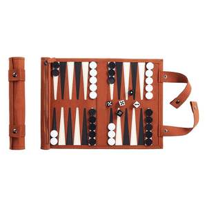 Juego de Ajedrez Portátil de Alta Calidad y Duradero para Exteriores, Tablero de Viaje Enrollable de Cuero PU de Lujo, Backgammon Plegable Hecho a Mano - Product Image 1