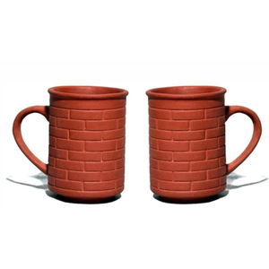 Classic Brick Eco-Friendly Portable Disposable Large Capacity Natural <b>Clay</b> Mug <b>Set</b> Handle Outdoor Office Home Use SwamiG TradeX - Product Image 1