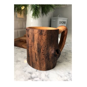 Solid Wood Coffee Mug Handmade Natural Wooden <b>Cup</b> Rustic Design Eco Friendly Drinking Mug for Kitchen Dining Use - Product Image 1