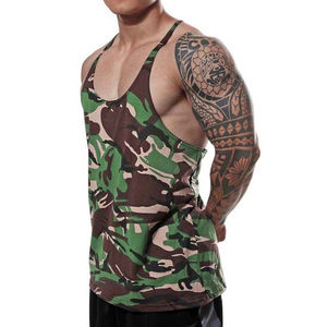 Camiseta sin Mangas de Camuflaje para Hombre, Estilo Casual y Deportivo, Cuello Redondo, Algodón y Poliéster, Venta al Por Mayor - Product Image 3