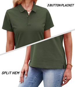 Camiseta Polo Moderna para Mujer, Lisa, Mezcla de Algodón, Transpirable, Informal, Fabricación de Marca Personalizada OEM - Product Image 3