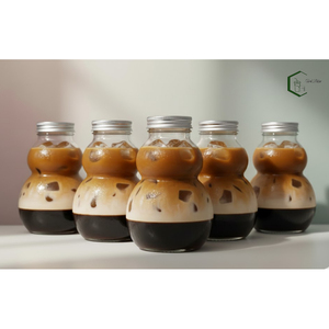 Bouteille en plastique PET de 500 ml en forme de gourde avec bouchon à vis en aluminium, emballage de boissons OEM du Vietnam pour thé au lait, jus, café - Product Image 2