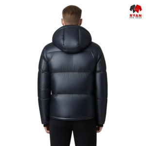 เสื้อแจ็คเก็ตพัฟเฟอร์ผู้ชายแบบสั่งทำพิเศษสำหรับฤดูหนาว มีฮู้ด ปิดด้วยซิป โลโก้สั่งทำด้านหน้า ผ้าระบายอากาศได้ดี - Product Image 5