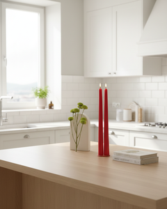 <b>Red</b> Taper <b>Candles</b> – Set of 2 they are ideal for dining tables, living rooms, bedrooms, balconies, weddings. - Product Image 3