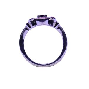 Anillo Clásico de Plata de Ley 925 con Turmalina y Topacio Blanco para Mujer, Joyería para Bodas - Product Image 2