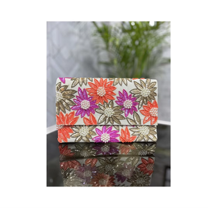 Bolso de Mano Tipo Clutch con Diseño Floral para Mujer, Portátil, Ecológico, Ligero, con Cierre de Botón, Ideal para Fiestas y Bodas - Product Image 2