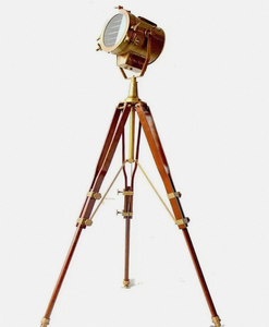 <b>Brass</b> Round <b>Lantern</b> Floor Lamp With Wooden Tripod Stand Home Decoration - Product Image 2