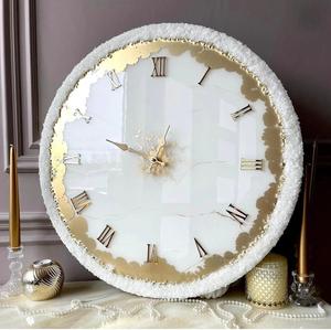 Round Modern Artenza Decor Silent <b>Battery</b> Powered Metal Hanging Wall <b>Clock</b> Roman Numeral Timepiece Living Room - Product Image 1