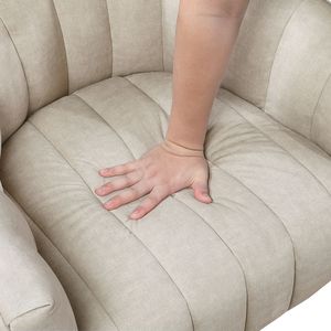Poltrona Girevole in Velluto Taupe, Moderna e Lussuosa, Comoda per Soggiorno - Product Image 5