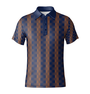 Polo de golf pour homme de haute qualité, design rayé élégant, tissu léger et respirant, manches courtes, pour le parcours de golf - Product Image 1