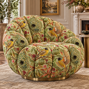 Tissu d'ameublement tissé léger et respirant à motif personnalisé Green Bird, 58/60 pouces, imprimé PRANIKA, en stock - Product Image 3